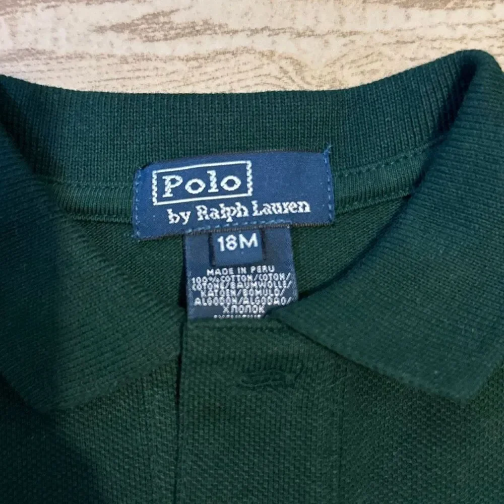 NWT Polo Ralph Lauren toddler boy's 18 months   cotton mesh polo shirt in forest - Picture 2 of 6